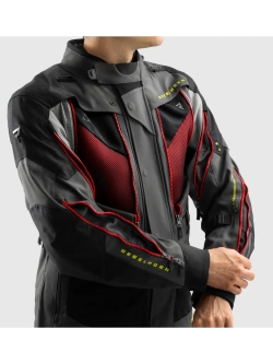 Kurtka motocyklowa tekstylna Rebelhorn Hardy 3.0 czarno-szaro-czerwona + Gratisy