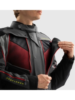 Kurtka motocyklowa tekstylna Rebelhorn Hardy 3.0 czarno-szaro-czerwona + Gratisy