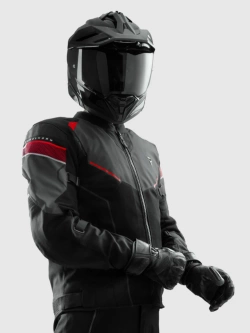 Kurtka motocyklowa tekstylna Rebelhorn Hiflow V czarno-szaro-czerwona + Gratisy